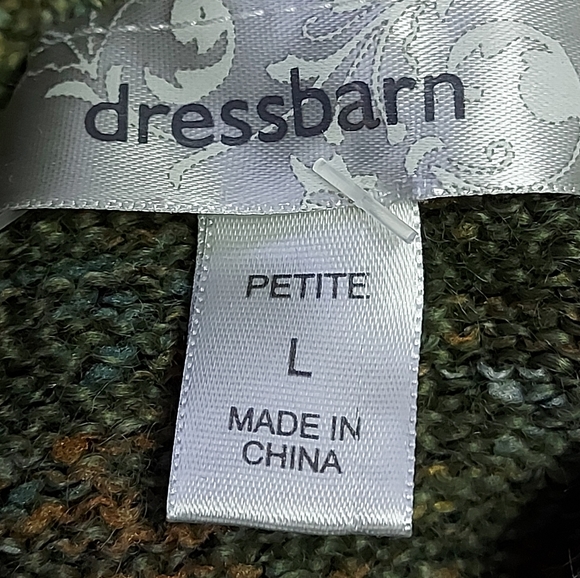 3 for $25- Dressbarn Graduated Green Soft Sweater, Size Large Petite - Picture 12 of 14